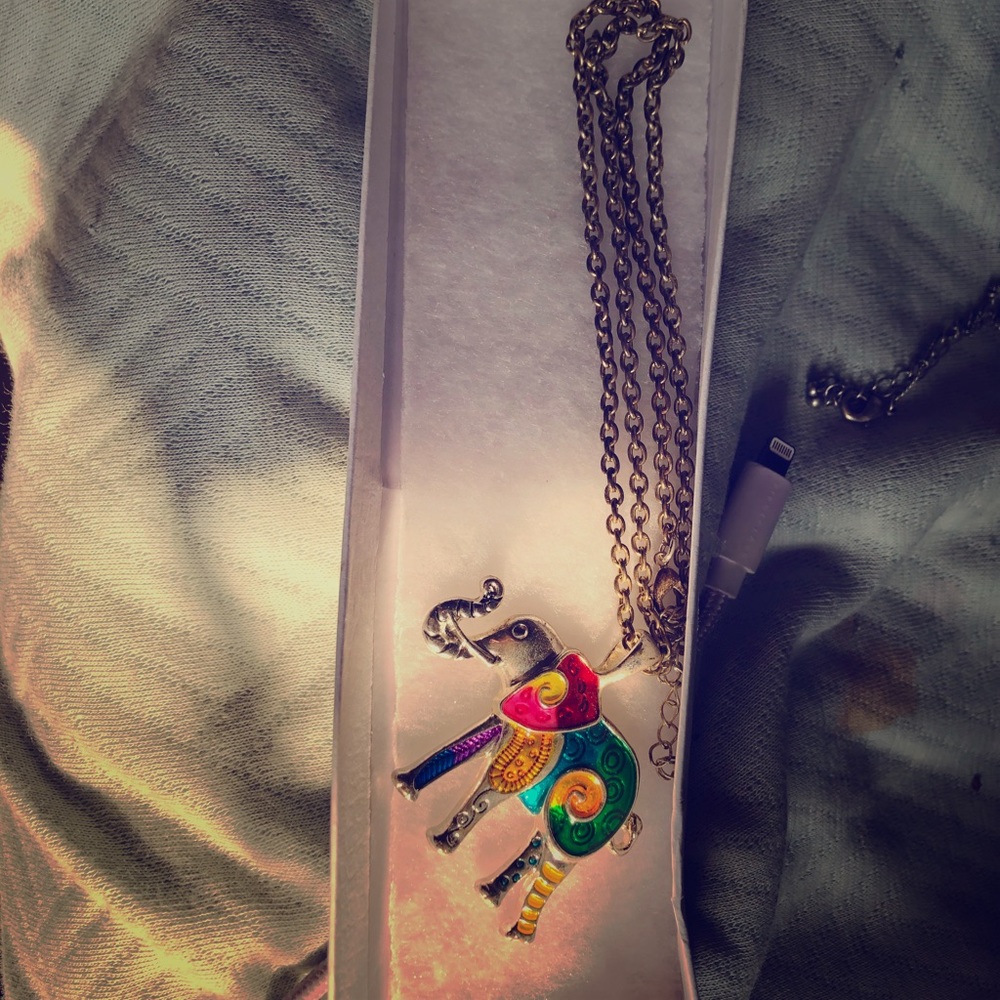 Colorful elephant necklace
